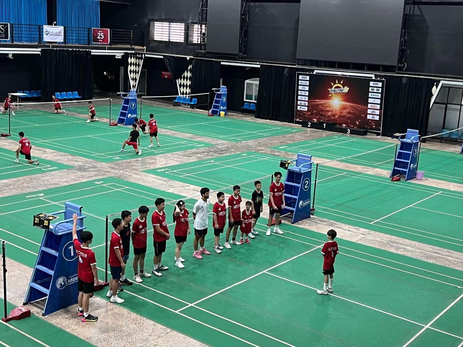 Players lining up for a training session
